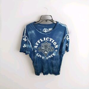 Affliction Blue Graphic Tee